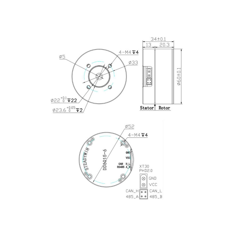 Direct Drive Servo Motor Robotics - Pan/tilt, belastingsstabilisator, robotverbindingsmodule - DD6015 servomotor